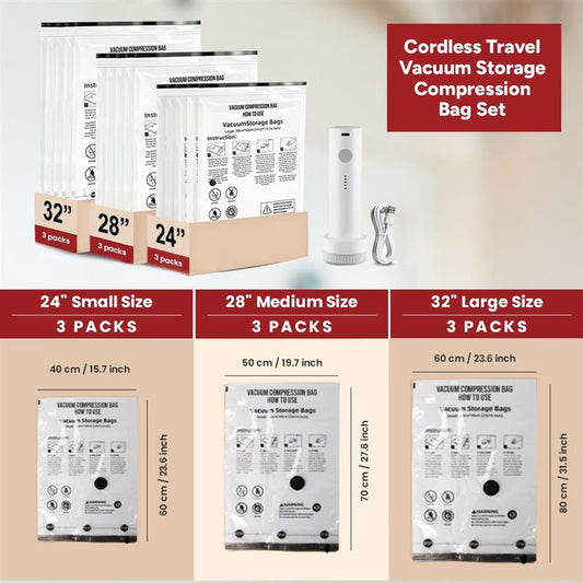 VarietyNana Cordless Vacuum Storage Compression Bag Set