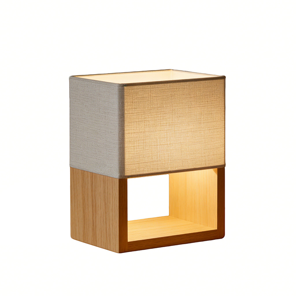 Wood Frame Cube Accent Lamp