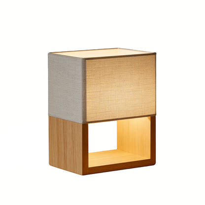 Wood Frame Cube Accent Lamp
