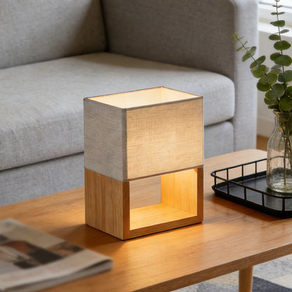 Wood Frame Cube Accent Lamp