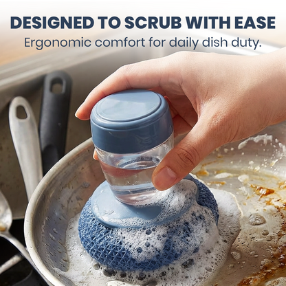 All-in-One Dish Scrub Set with Soap Control (Comfort Grip) 🎁including 7 Replacement Heads