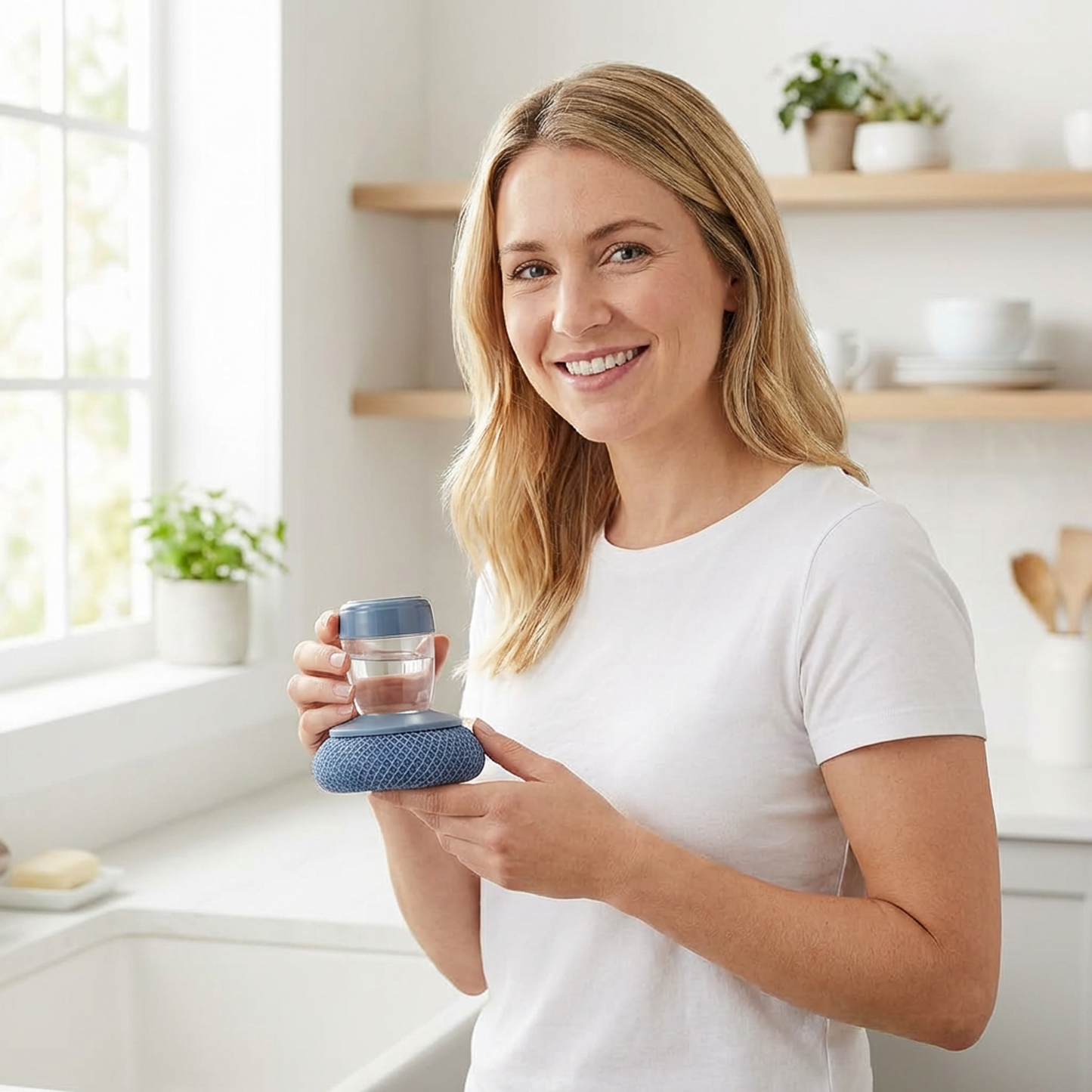 All-in-One Dish Scrub Set with Soap Control (Comfort Grip) 🎁including 7 Replacement Heads