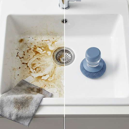 All-in-One Dish Scrub Set with Soap Control (Comfort Grip) 🎁including 7 Replacement Heads