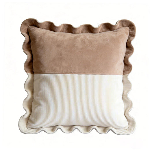 Scallop Edge Velvet Throw Pillow