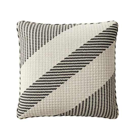 Black Weave Stripe Throw Pillow
