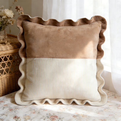 Scallop Edge Velvet Throw Pillow