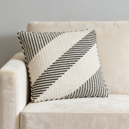 Black Weave Stripe Throw Pillow