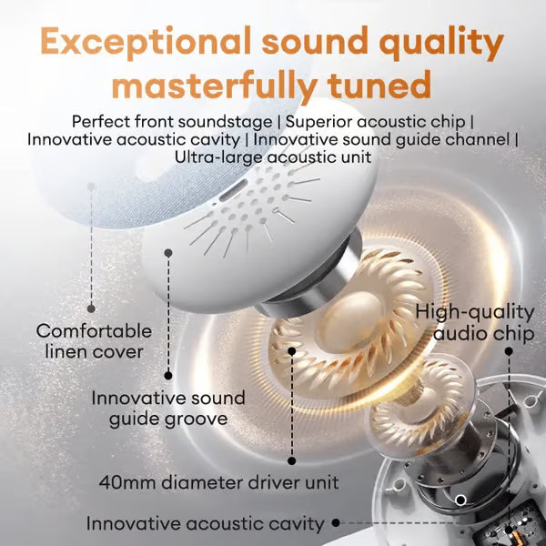 Ultra-Thin Bluetooth Pillow Speaker with Bluetooth 6.0 - Bone Conduction Technology