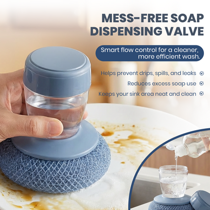 All-in-One Dish Scrub Set with Soap Control (Comfort Grip) 🎁including 7 Replacement Heads