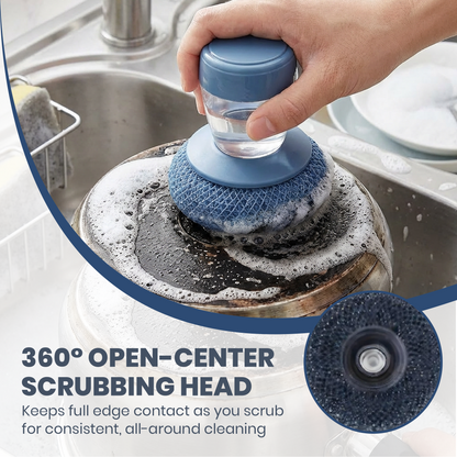 All-in-One Dish Scrub Set with Soap Control (Comfort Grip) 🎁including 7 Replacement Heads