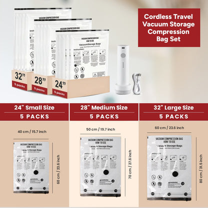 VarietyNana Cordless Vacuum Storage Compression Bag Set