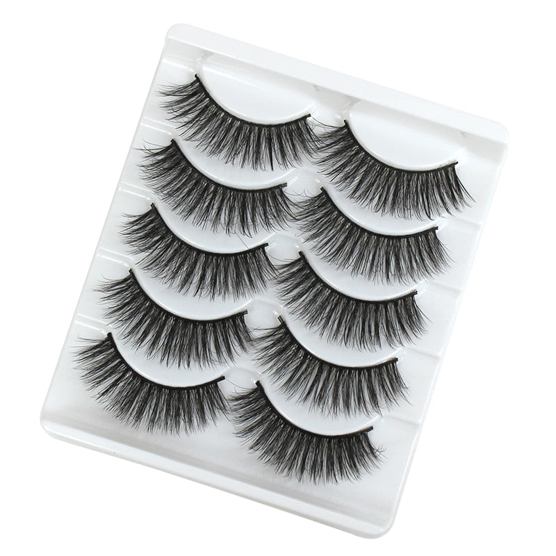 5 Pairs Lashes  Mink Lashes Faux Eyelashes