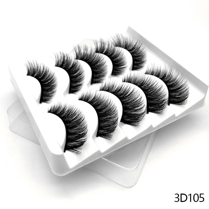 5 Pairs Lashes  Mink Lashes Faux Eyelashes